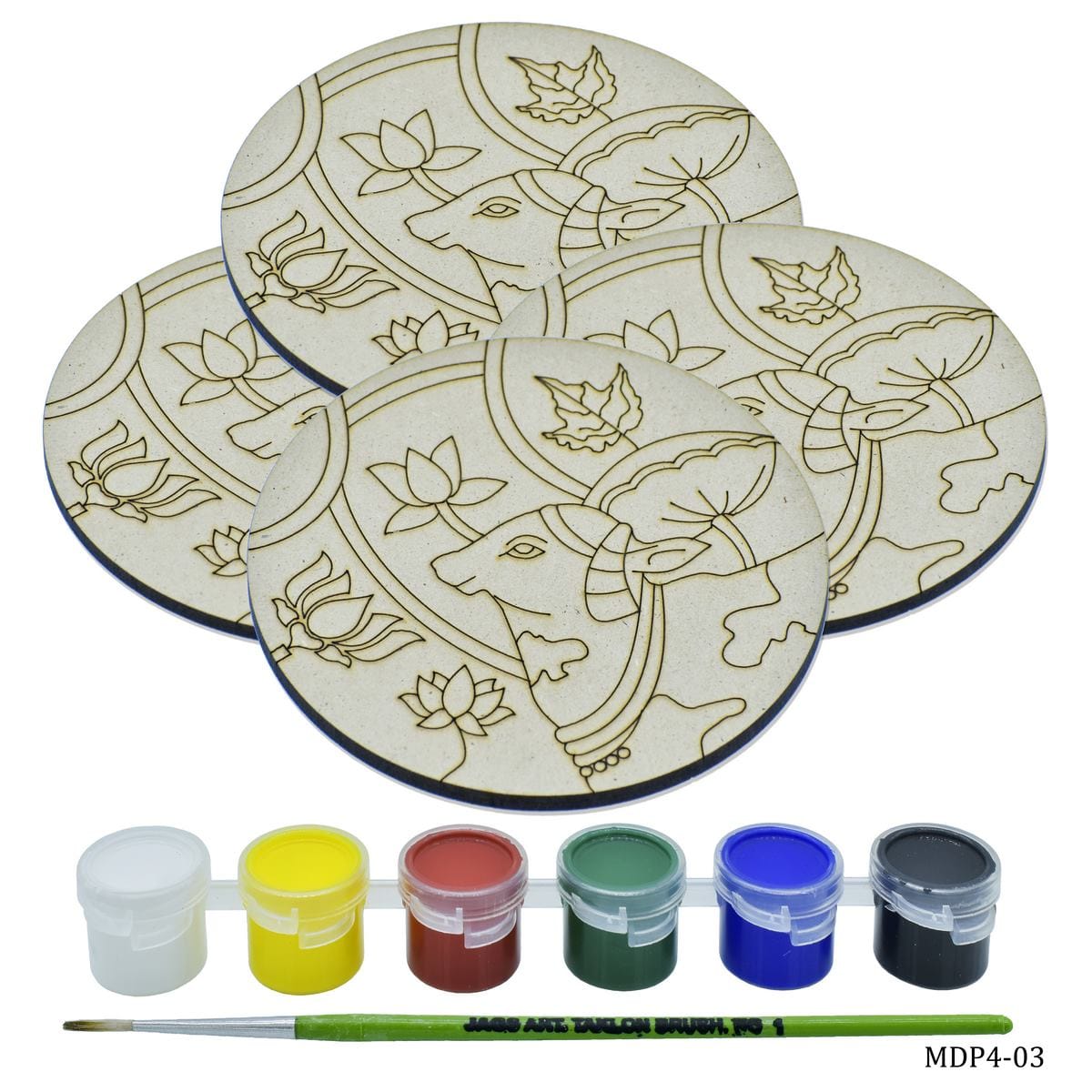 jags-mumbai MDF MDF DIY Painting Kit (4 Pcs)