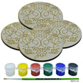 jags-mumbai MDF MDF DIY Painting Kit Round 2 F Bird 4Inch 4Pcs Set