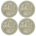 jags-mumbai MDF MDF DIY Painting Kit Round Peacock WF 4Inch 4Pc Set