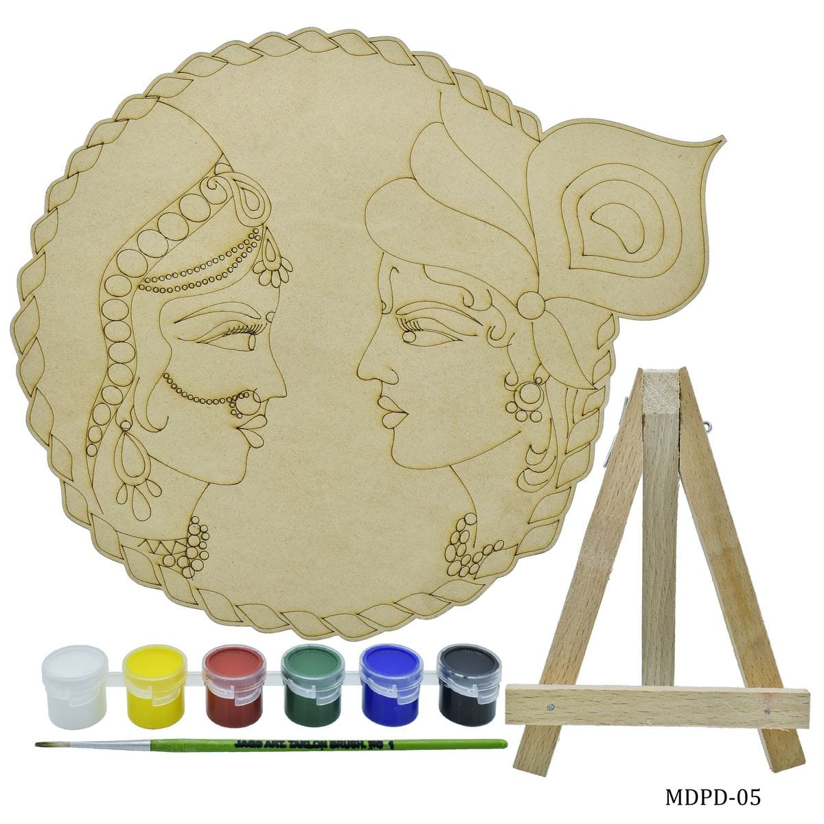 jags-mumbai MDF MDF DIY Painting Plate Kit RadhaKrishna MDPD-05