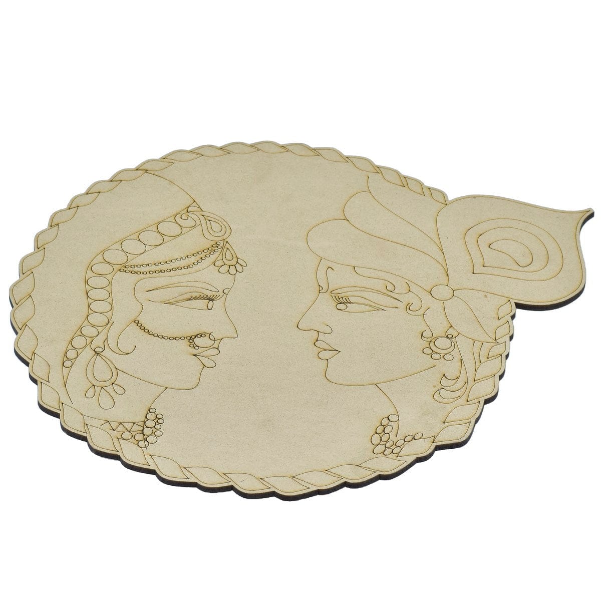 jags-mumbai MDF MDF DIY Painting Plate Kit RadhaKrishna MDPD-05