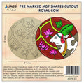 jags-mumbai MDF MDF DIY Painting Plate Kit Round Cow 8 Inch