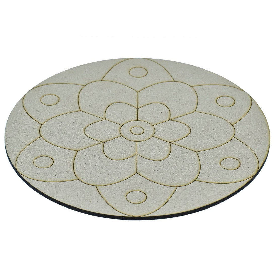 jags-mumbai MDF MDF DIY Painting Plate Kit Round Rangoli 8 Inch