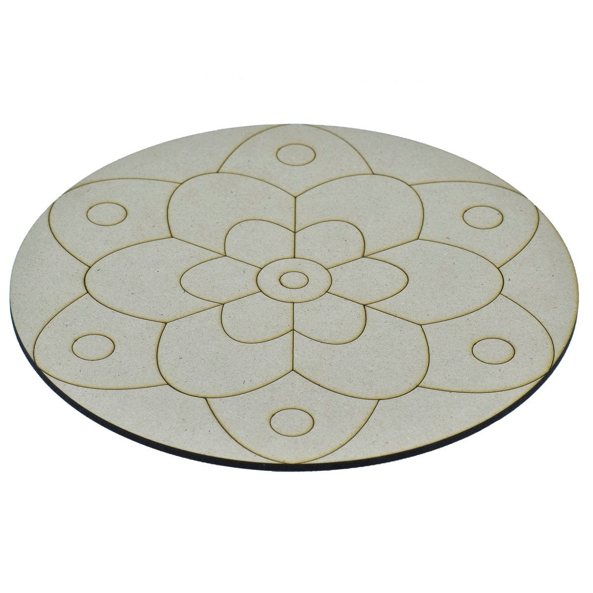 jags-mumbai MDF MDF DIY Painting Plate Kit Round Rangoli 8 Inch