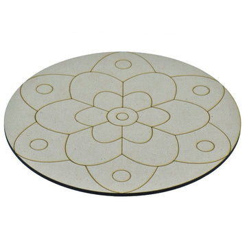 MDF DIY Painting Plate Kit Round Rangoli 8 Inch