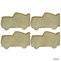 jags-mumbai MDF MDF DIY Plate 2 Inch 4 Pcs Set Car MDP209