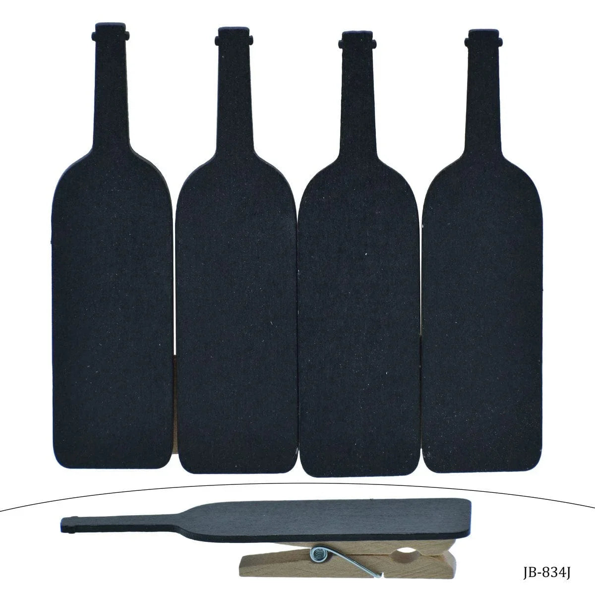MDF Wooden Clip Bat Design 4 Pcs Set Black – Inkarto