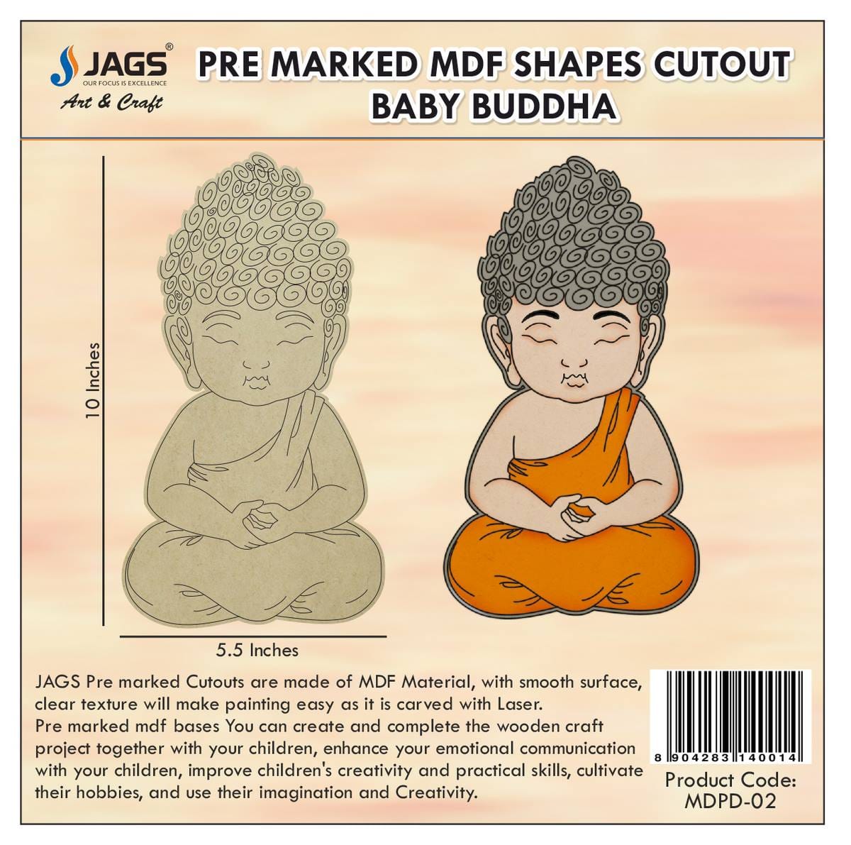 jags-mumbai MDF Pre marked MDF DIY Painting Plate Kit