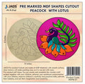 jags-mumbai MDF Pre-marked MDF Peacock Shapes Cutout with Lotus for DIY Crafts, Pichwai painting