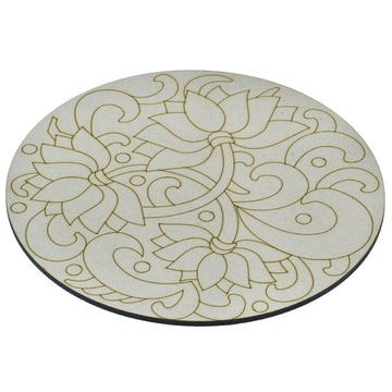 Pre-marked MDF  Shapes Cutout with floral rangoli for DIY Crafts, Pichwai painting