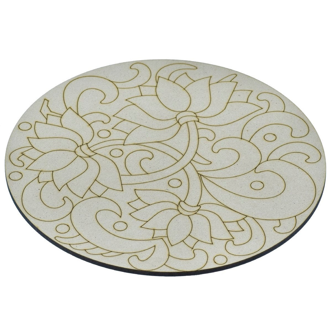 jags-mumbai MDF Pre-marked MDF  Shapes Cutout with floral rangoli for DIY Crafts, Pichwai painting