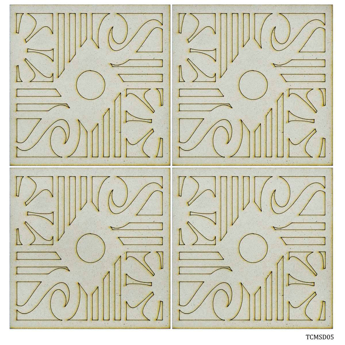 jags-mumbai MDF Tea coaster MDF Sqaure design 4 pcs set