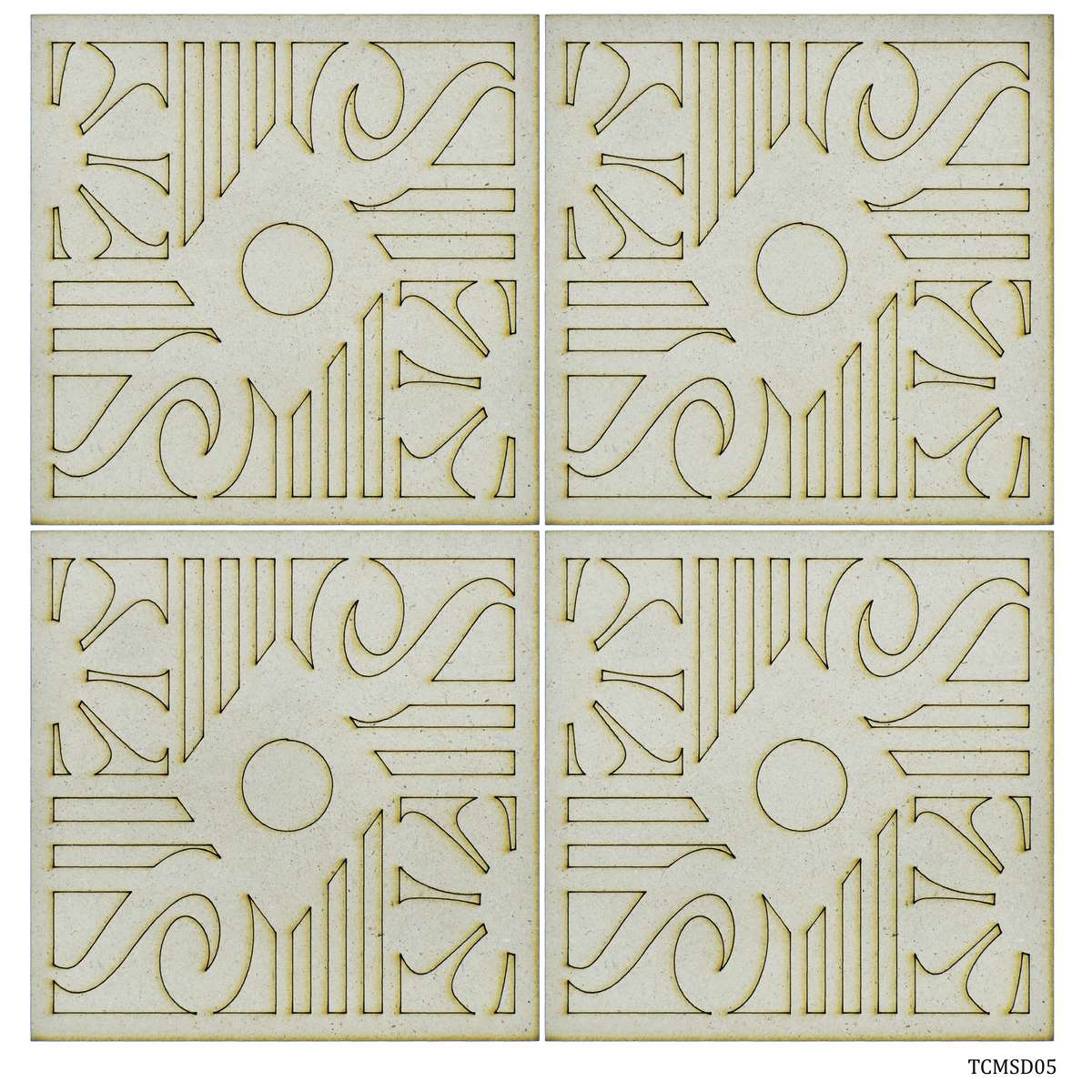 jags-mumbai MDF Tea coaster MDF Sqaure design 4 pcs set