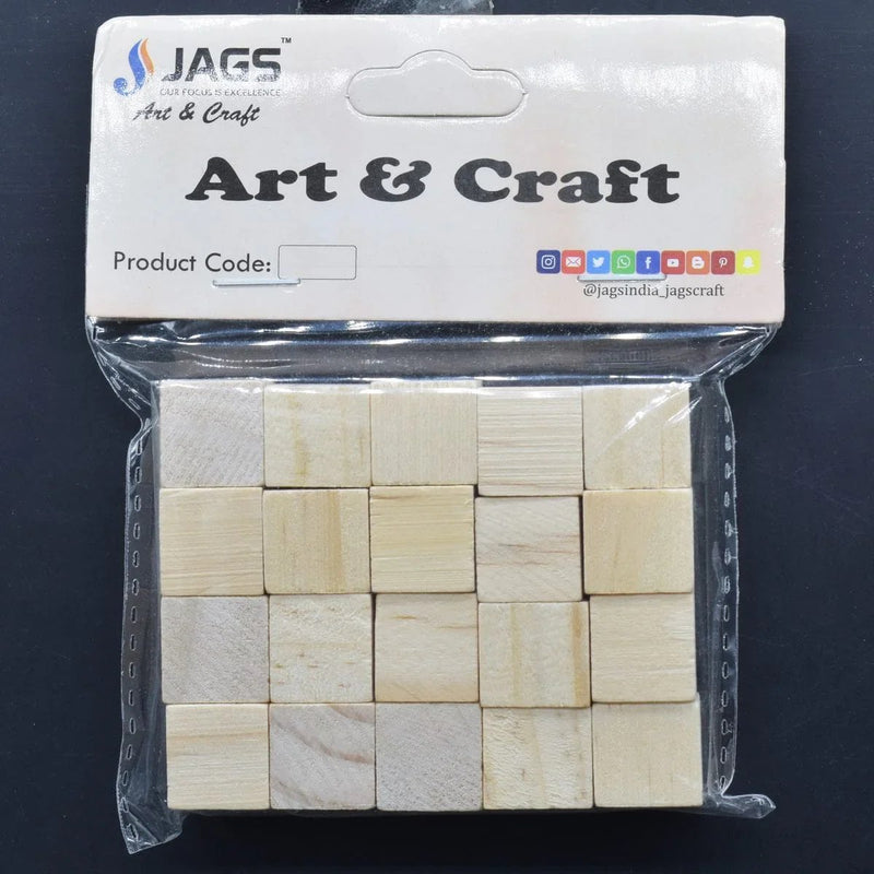 jags-mumbai MDF & wooden Crafts (Super Sturdy) Wooden block Square 1.5 cm 20 Pieces