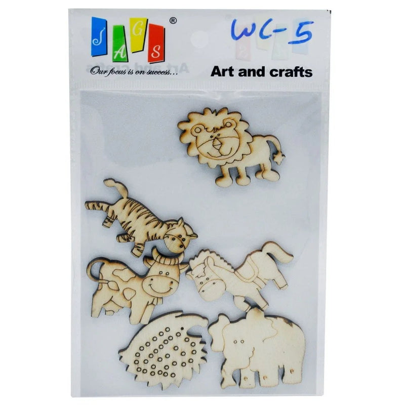jags-mumbai MDF & wooden Crafts Wooden Craft Animal Design Big 6pcs WC-5