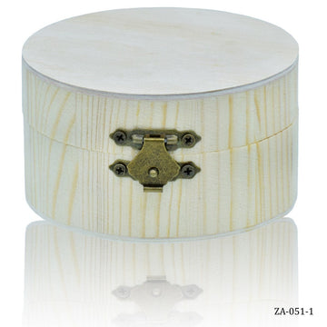 Wooden Empty Box Small Round Shape 3.5X2 Inch