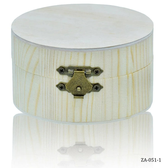 Wooden Empty Box Small Round Shape 3.5X2 Inch l pack of 1