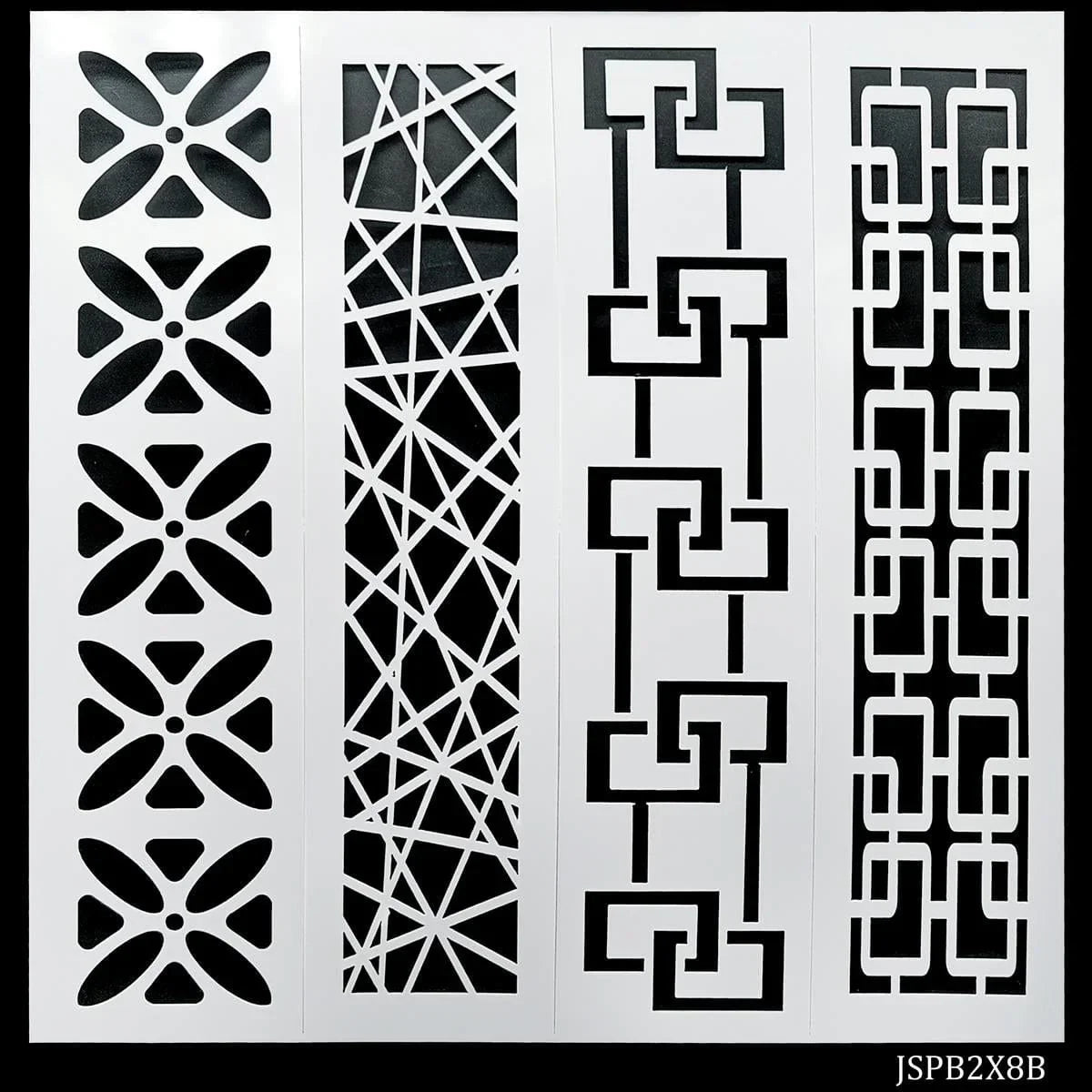 Artistic Borders Made Easy: Drawing Stencil Plastic Border 4in1 - 2x8