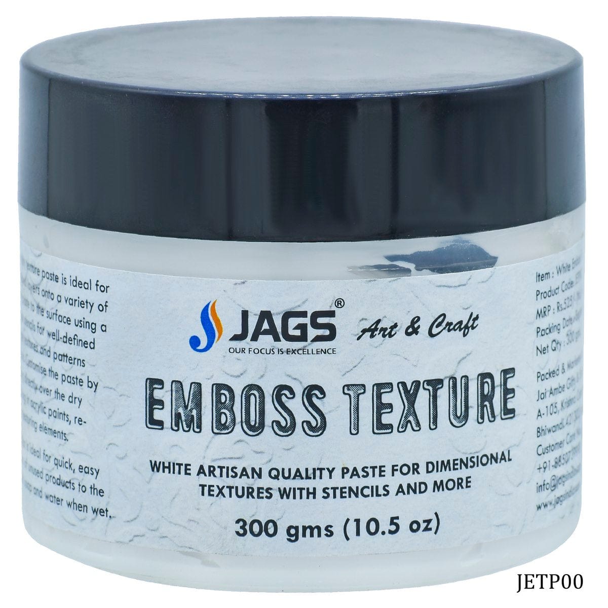 jags-mumbai Mediums & Varnish Jags Emboss Texture Paste 300gms JETP00