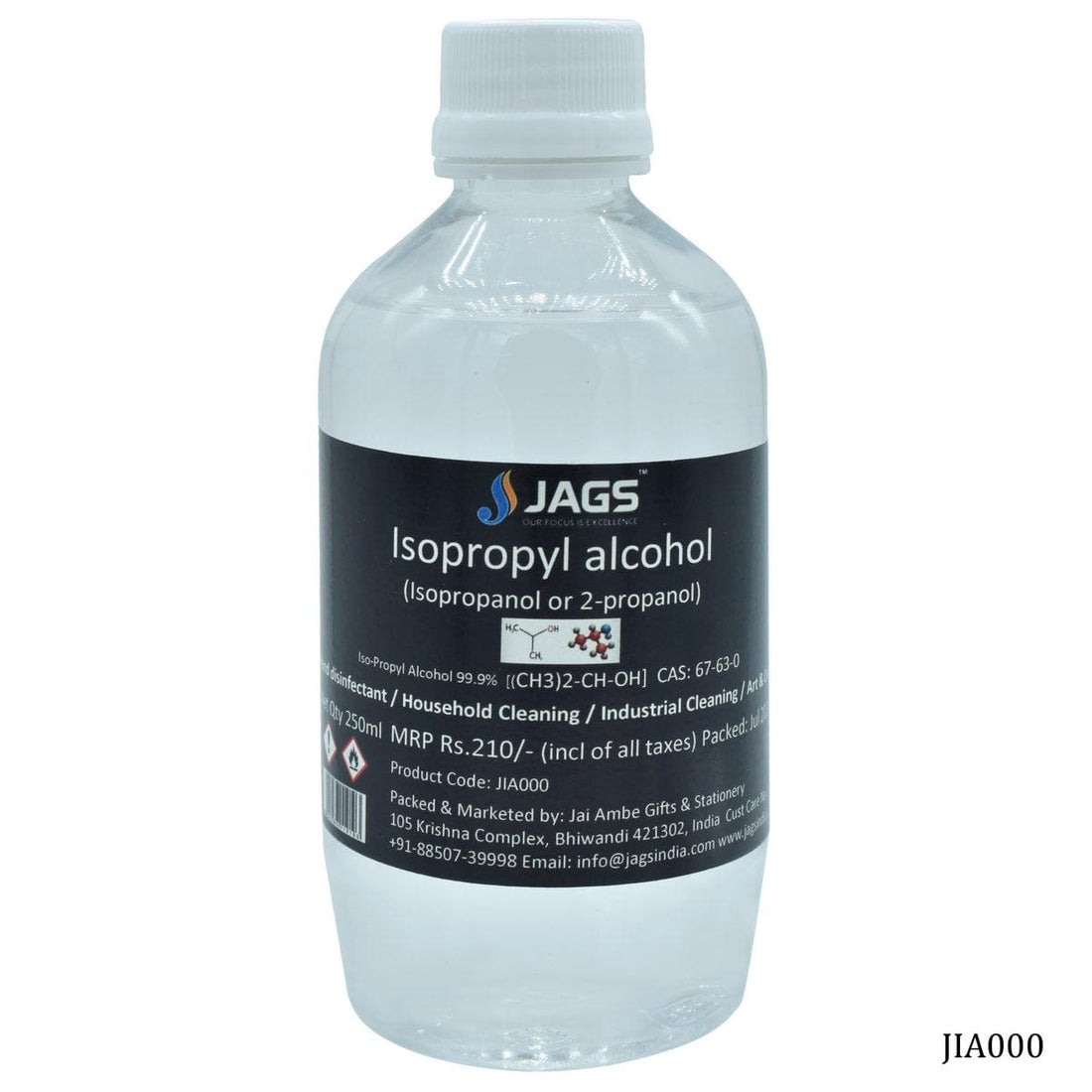 jags-mumbai Mediums & Varnish Jags Isopropyl Alcohol 250ML JIA000