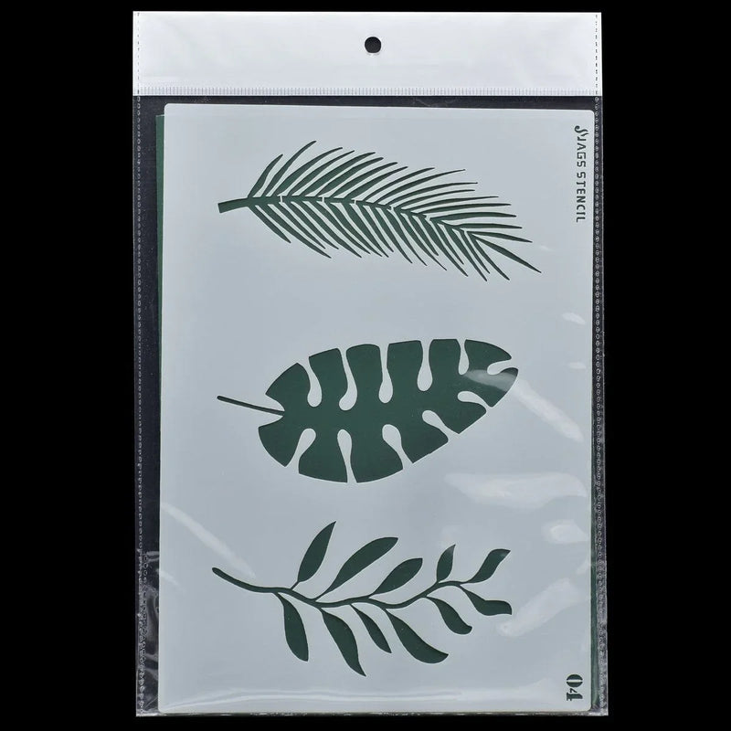 jags-mumbai Mediums & Varnish LEAF A5 Stencil 3 different designs 1pc