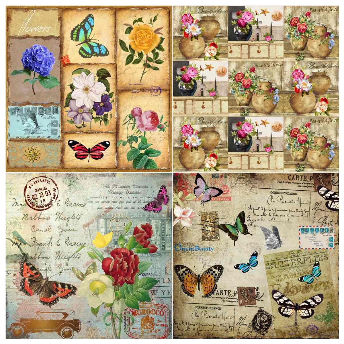 jags-mumbai Mediums & Varnish Paper Vintage Shabby 12X12 Inch: Distinctive Charm in Weathered Elegance