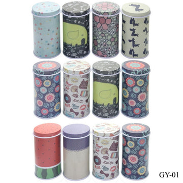 Mini Cylindrical Round Metal Tin Box - A Gift and Storage Solution for Small Treasures( 8X4 CM )-Contain 1 Unit tin