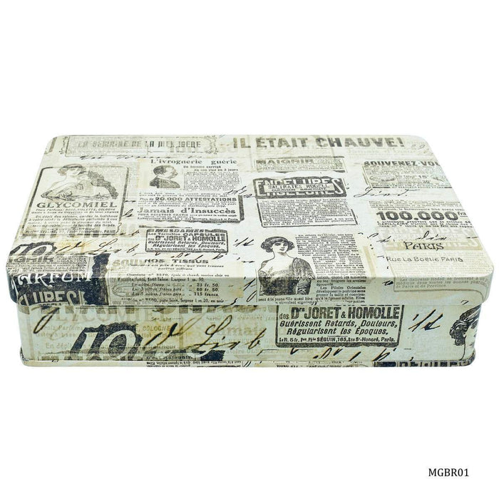 Metal Gift Box Print Rectangle Tins 221x141x47MM MGBR01