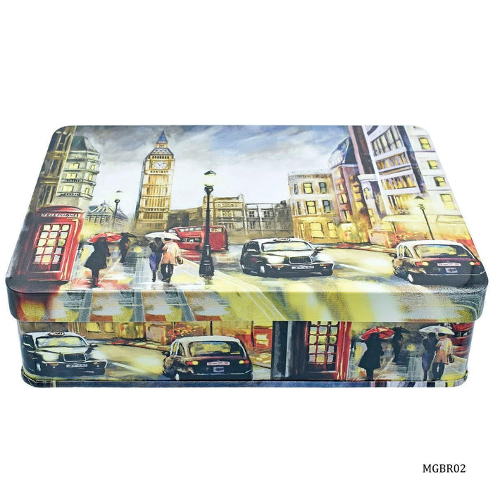 Metal Gift Box Print Rectangle Tins 221x141x47MM MGBR02