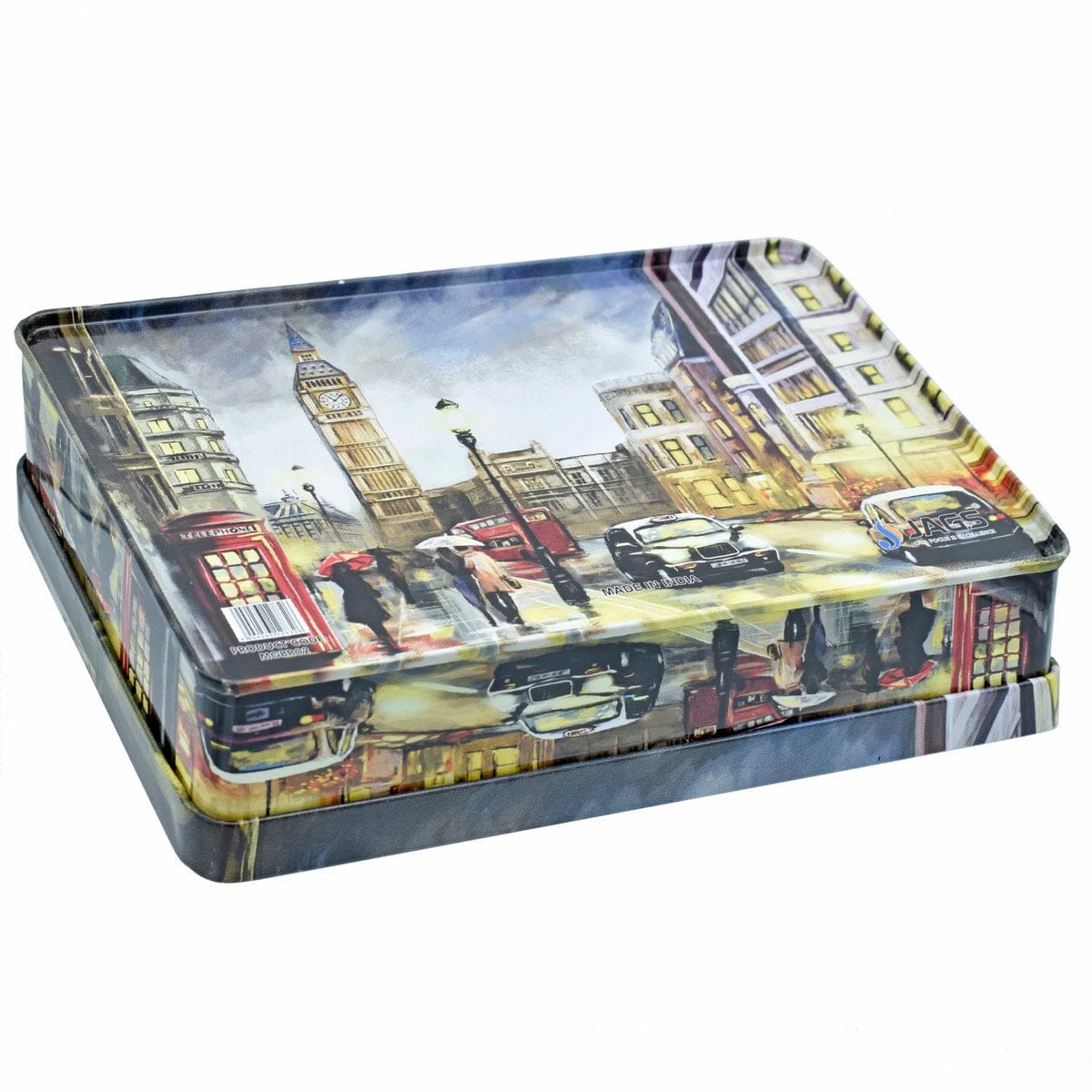 jags-mumbai Metal Box Metal Gift Box Print Rect Tins 221x141x47MM MGBR02