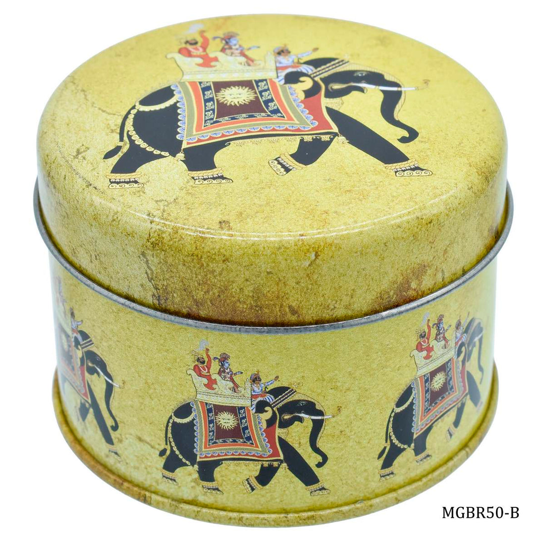 jags-mumbai Metal Box Metal Gift Box Print Round 75X50MMH MGBR50-B