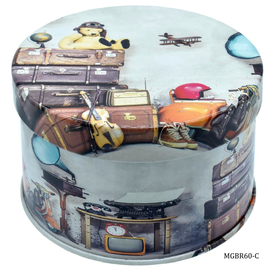 jags-mumbai Metal Box Metal Gift Box Print Round 92X60MMH MGBR60-C