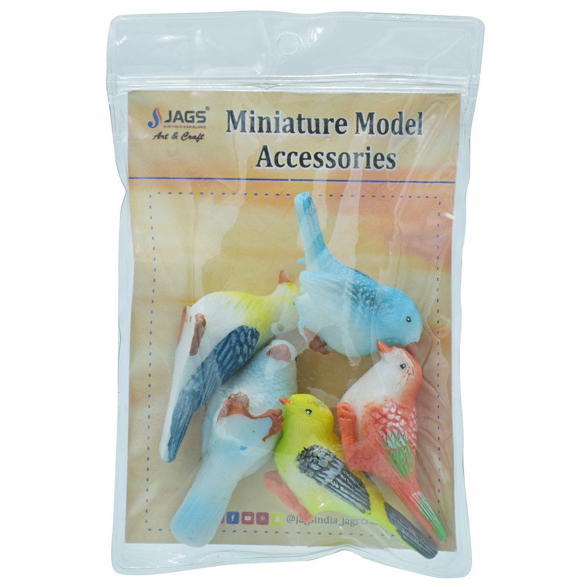 jags-mumbai Miniature 1.5*2*1.5cm / Plastic Model Plastic Fancy Miniature Bird 5Pcs