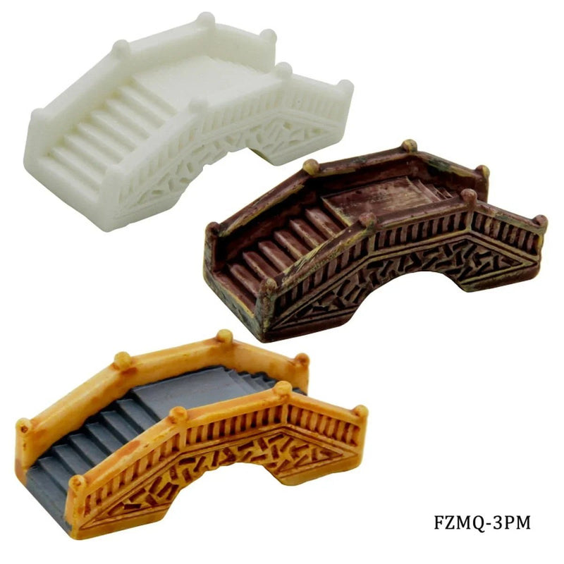 jags-mumbai Miniature 2*5*1cm / Wooden Model Accessories Miniature Wooden Bridge 3Pcs