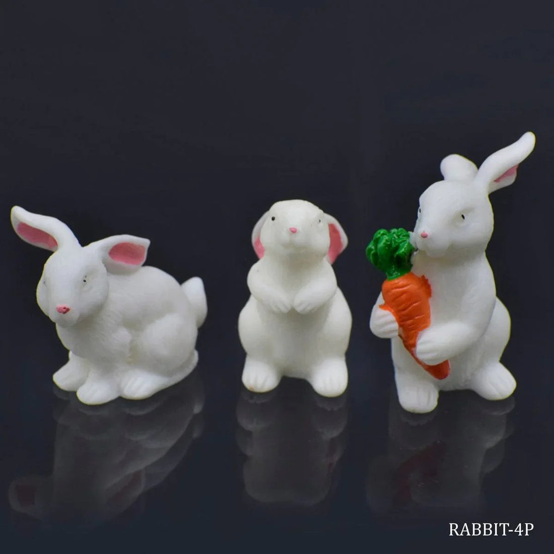 jags-mumbai Miniature 3.5*1*1cm / Plastic Model Plastic Accessories Miniature Rabbit 3Pcs