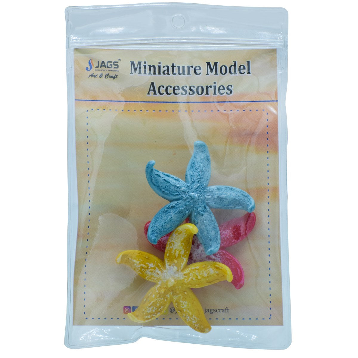 jags-mumbai Miniature 4*4*0.5cm / Plastic Model Plastic Miniature Star Fish