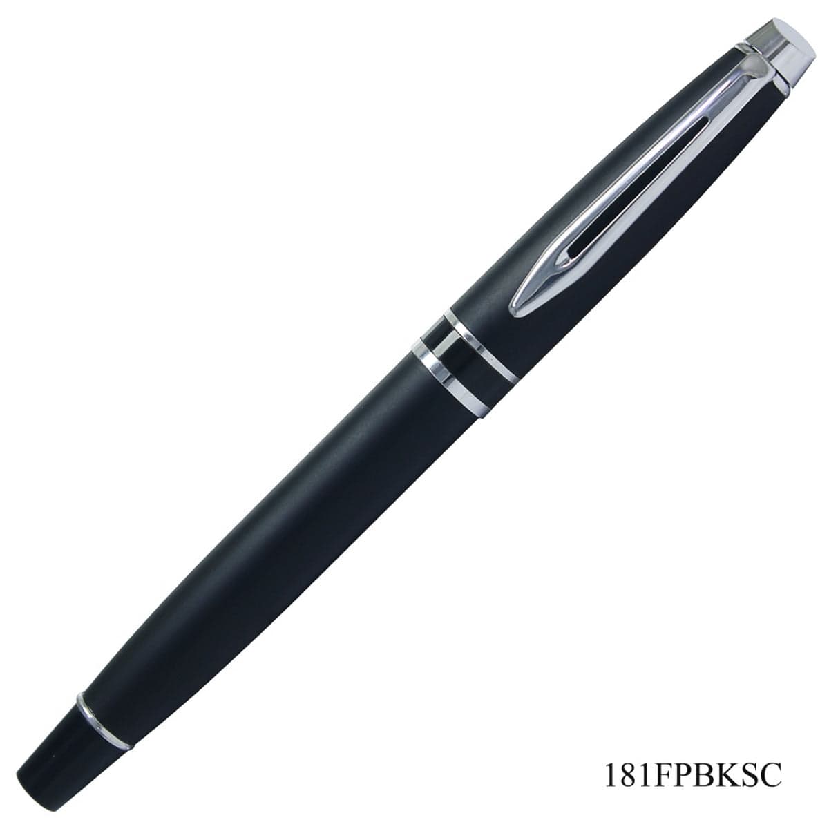 jags-mumbai Miniature "Elegant Fountain Pen: Black with Silver Clip - Model 181FPBKSC"