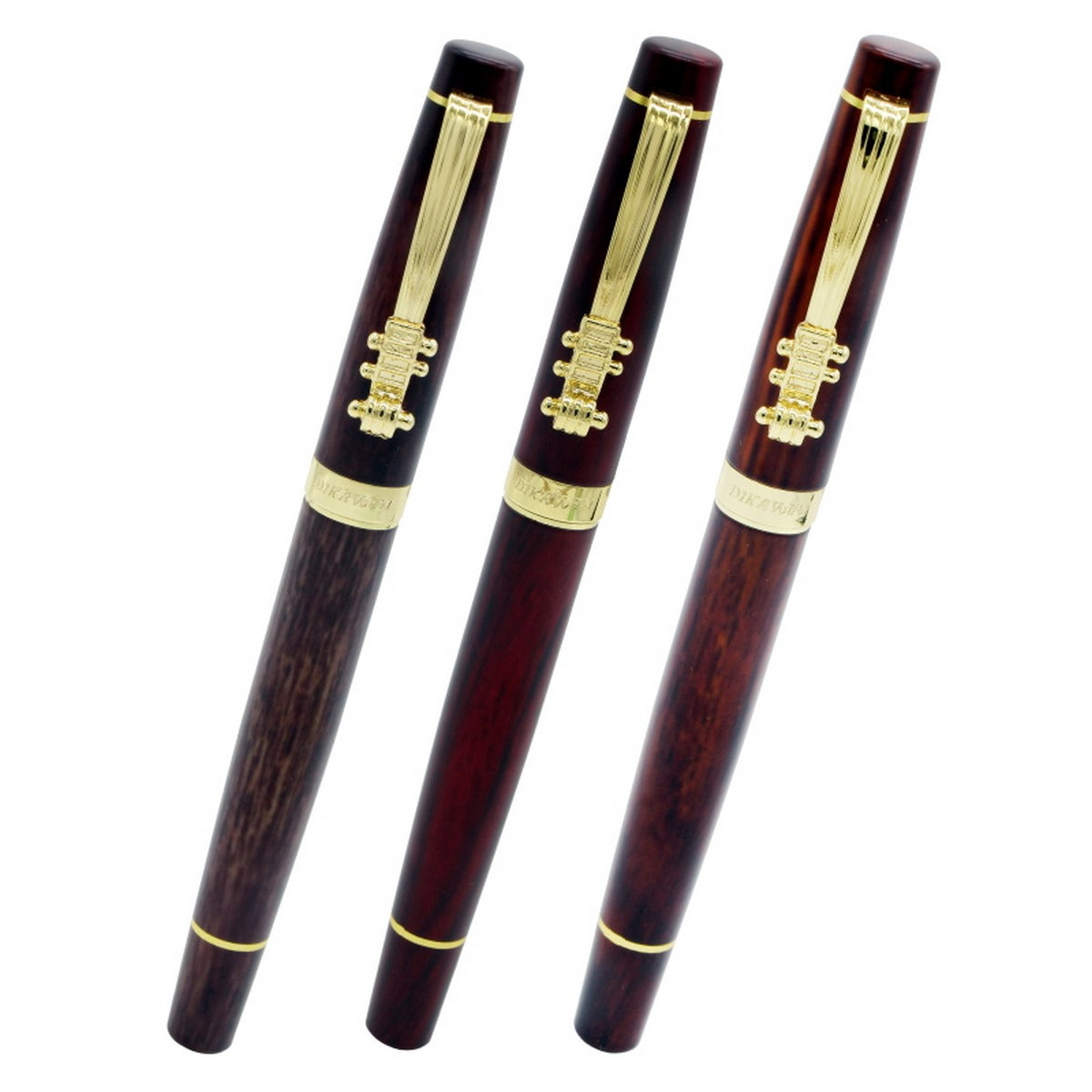 jags-mumbai Miniature "Elegant Fountain Pen: Color Wood Violén with Golden Clip - Model 8058FPC"