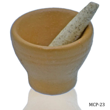 jags-mumbai Miniature Miniature Ceramics Mortar Okhali 1P Set Brown