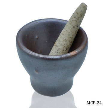 Miniature Ceramics Mortar Okhali 1P Set Dark Brown