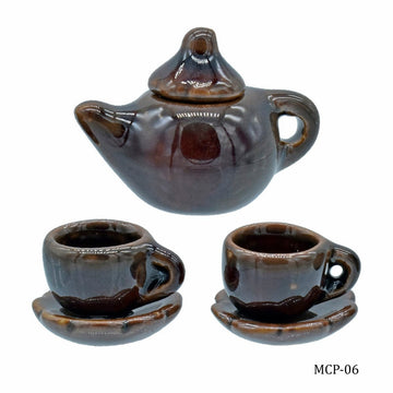 Miniature Ceramics Tea Pot Set Color Full MCP-06