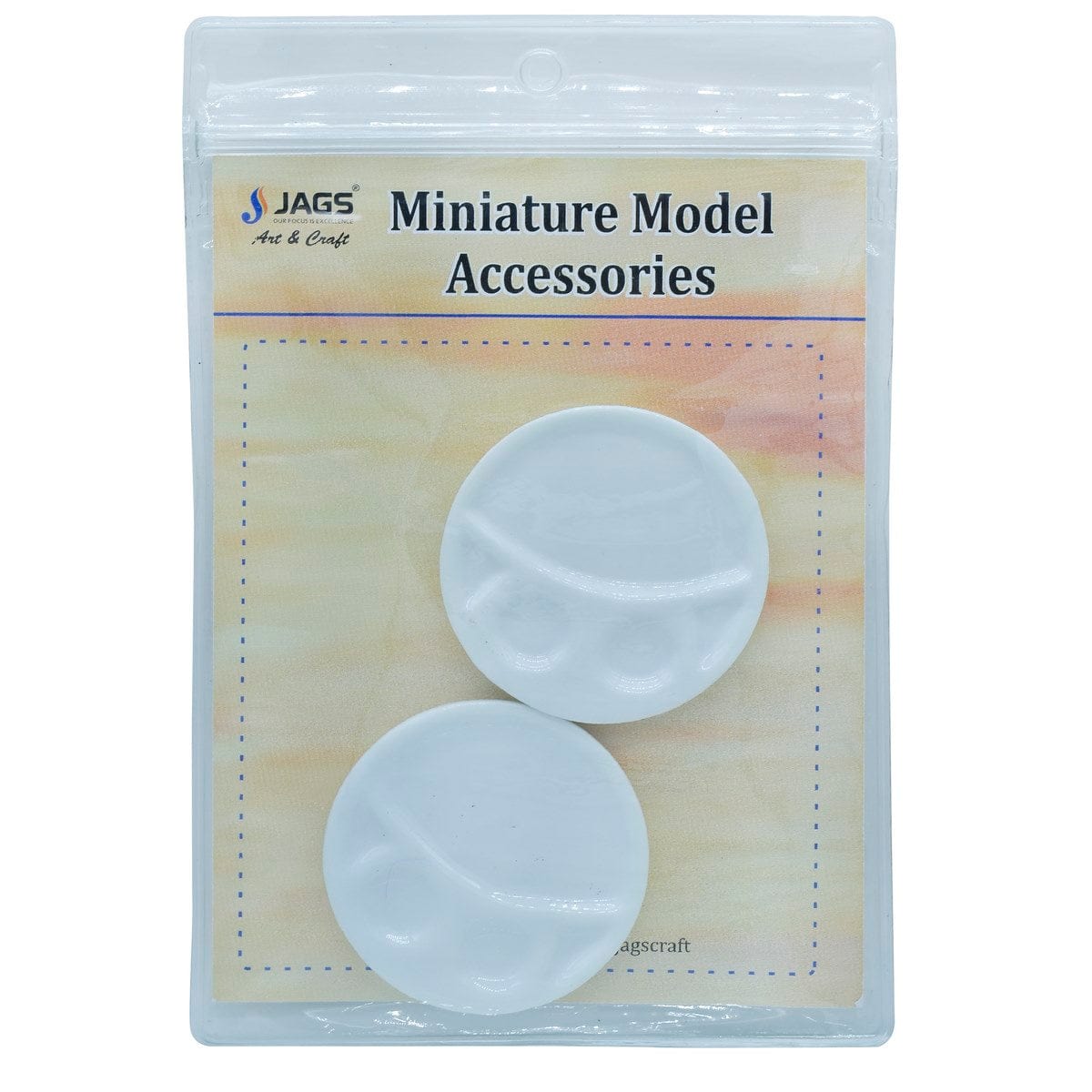 jags-mumbai Miniature Miniature Ceramics White Round 2 Pcs Set 4in1