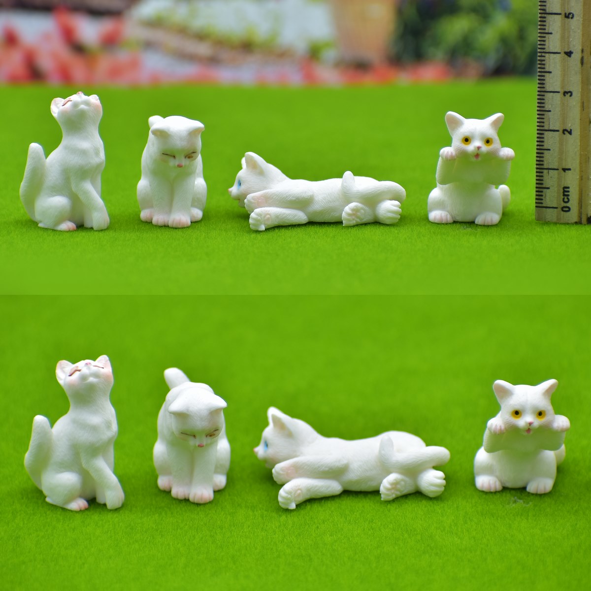 jags-mumbai Miniature Miniature Model Cat White Set (4 Pieces)
