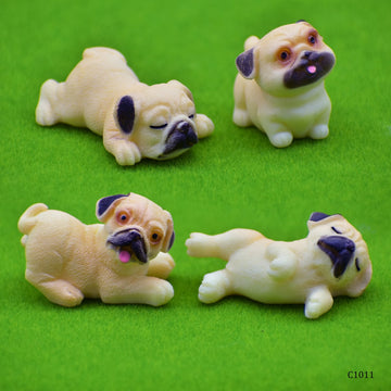 Miniature Model Dog Yellow 4Pcs Set (C1011-1/2/3/4)
