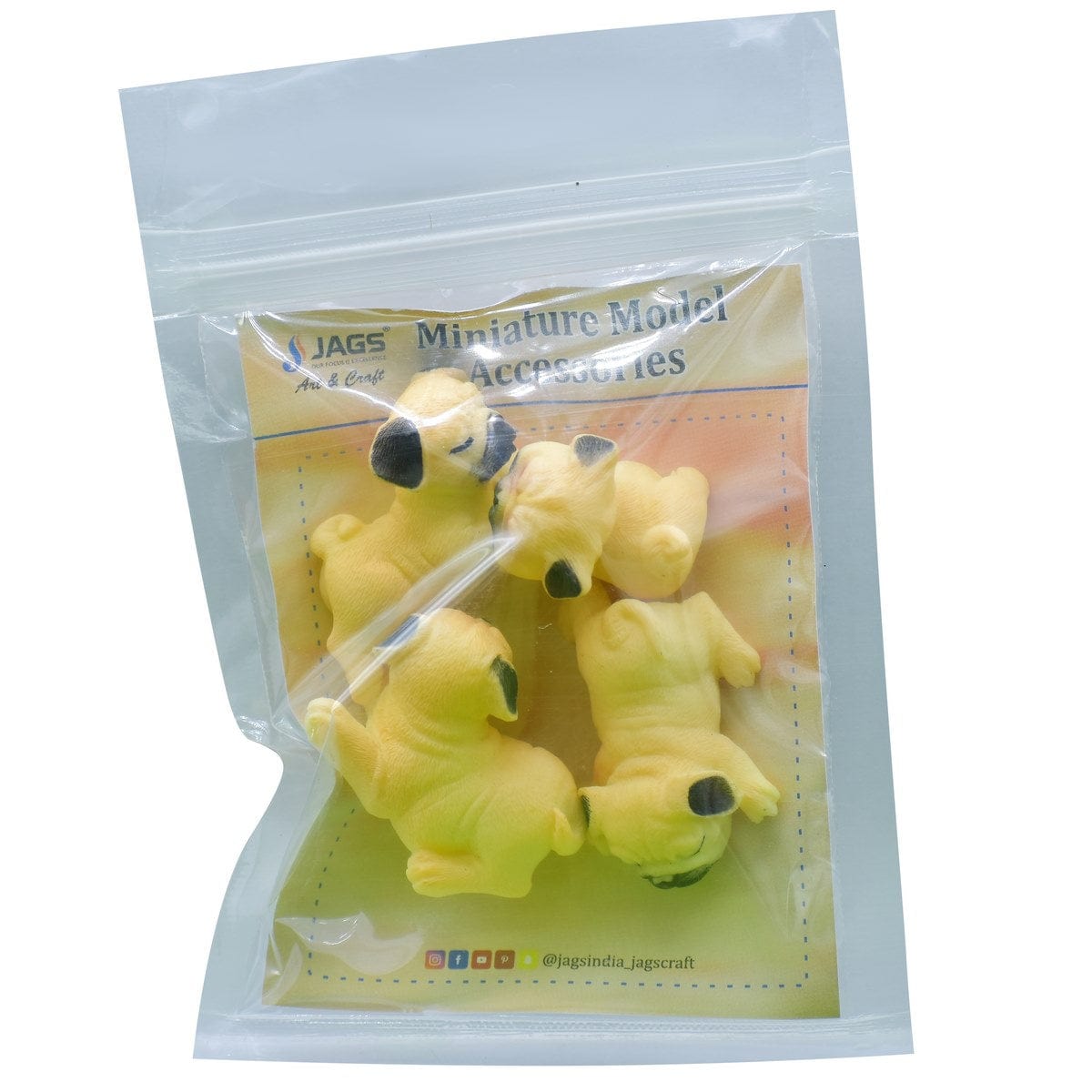 jags-mumbai Miniature Miniature Model Dog Yellow 4Pcs Set (C1011-1/2/3/4)