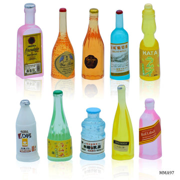 jags-mumbai Miniature Miniature Model Drink Wine Juice Bottle Set Of 10