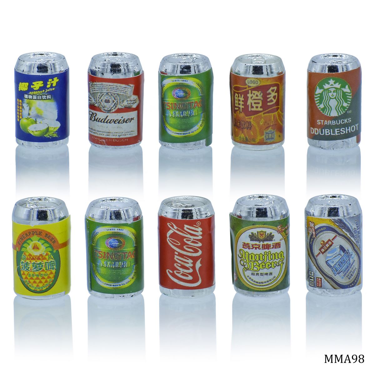 jags-mumbai Miniature Miniature Model Drink Wine Juice Tin Set Of 10 Pics MMA98