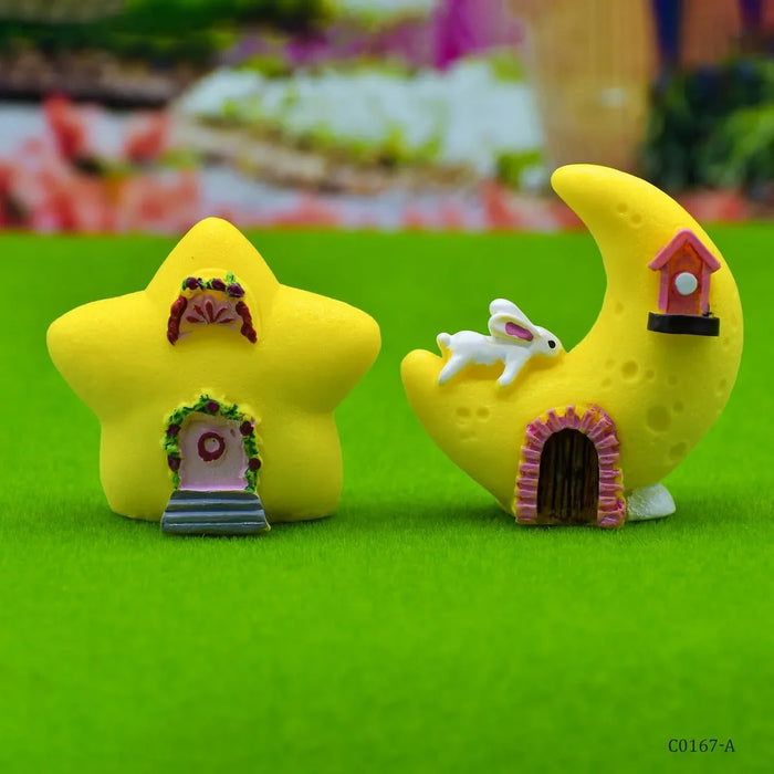 Miniature Model Moon & Star 2Pcs