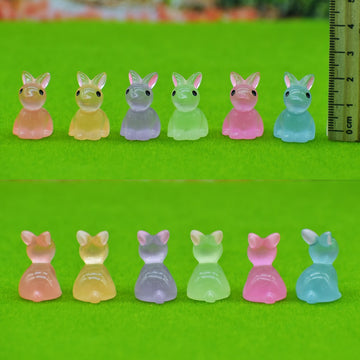 Miniature Model Rabbit Luminous 6Pcs