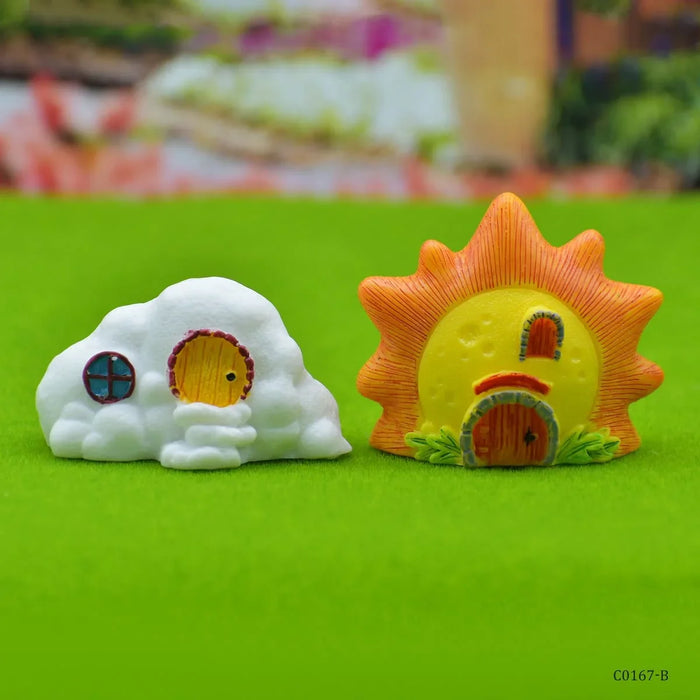 Miniature Model Sun & Cloud 2Pcs
